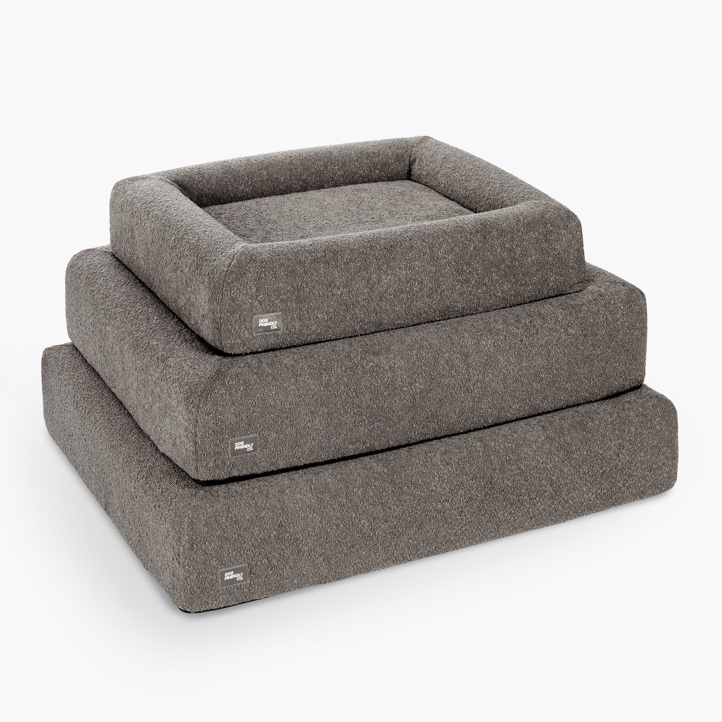 Premium Orthopedic Memory Foam Dog Bed - Brown Bouclé (Large)