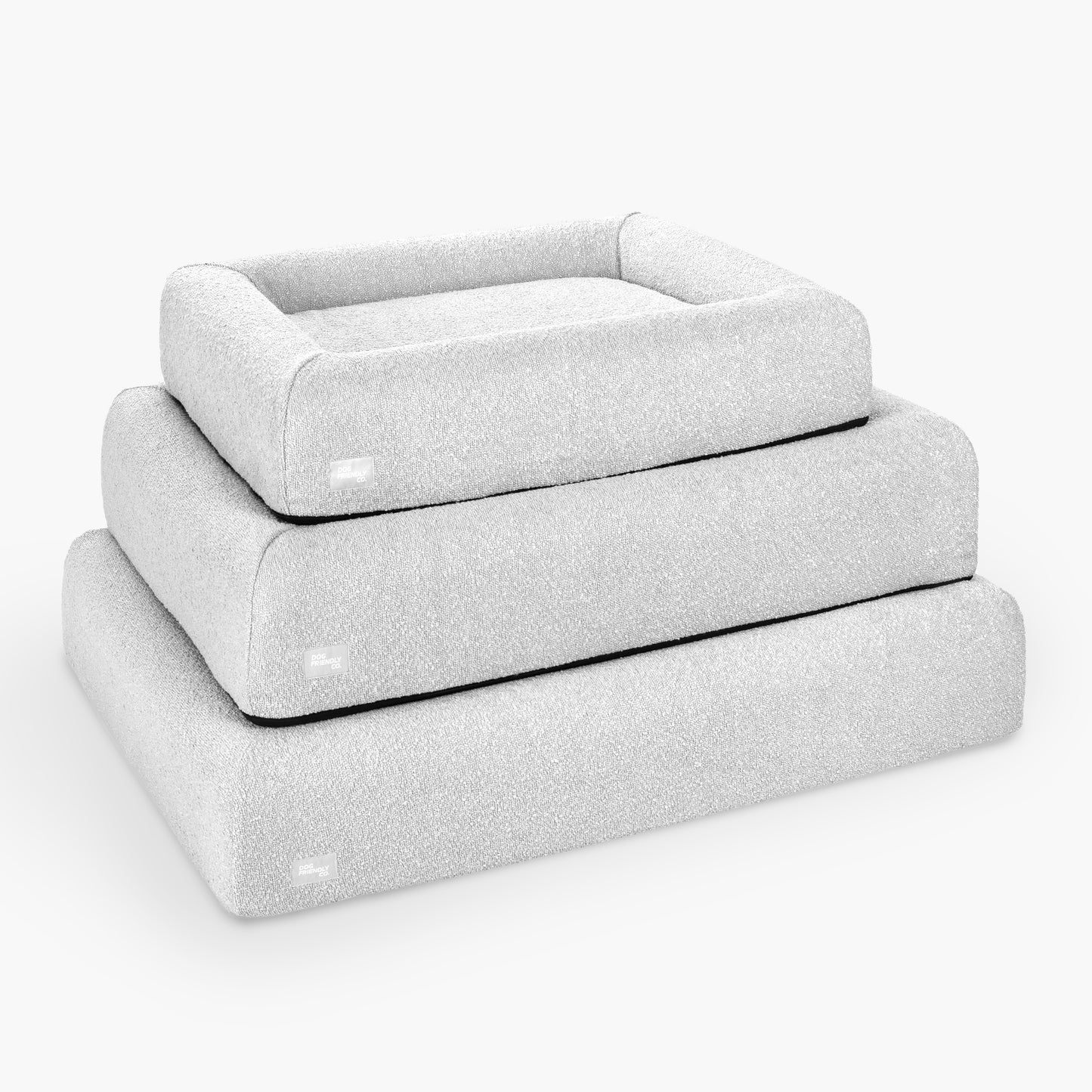 Premium Orthopedic Memory Foam Dog Bed - Grey Bouclé (Small)