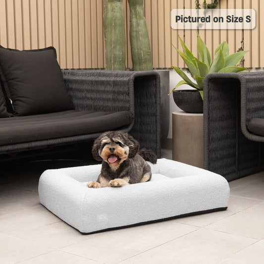 Premium Orthopedic Memory Foam Dog Bed - Grey Bouclé (Small)
